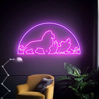 Bringen Sie den Dschungel in Ihren Raum: Löwen Dekor Neonlicht Löwenkönig Kunst LED Neon Schild, perfekt für Kinderzimmer, Spielzimmer und Themenpartys.