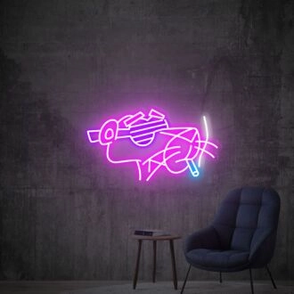 Erhellen Sie Ihre Gaming-Oase und lebhaften Partys mit der Pink Panther LED-Neon-Schild-Dekoration.