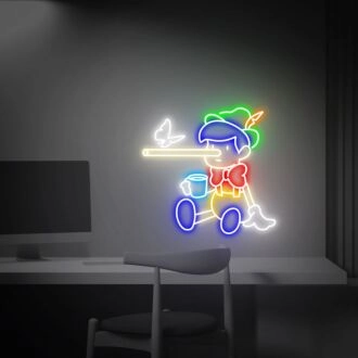 Erhellen Sie Ihre Märchentraum: Pinocchio LED Neon-Schild, perfekt für Kinderzimmer, Spielbereiche und Themenpartys.