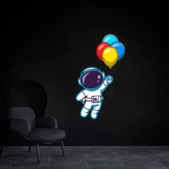 Beleuchten Sie Ihren Raum: Perfekt für Wohndekoration, Kinderzimmer und Themenpartys - Weltraum-Astronaut UV LED Neon Schild Acrylschild für Haus und Wand Astronaut.