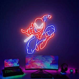 Erhellen Sie das Kinderzimmer oder Spielzimmer Ihres Kindes oder feiern Sie Superhelden-Partys mit der Spiderman LED Neon Schild Wandkunst Superhelden Dekor.