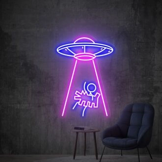 Bringen Sie das außerirdische Flair in Ihre Räume mit UFO LED Neon Signs - Perfekt für Schlafzimmerambiente, Partywände und originelle Büro- oder Bardekoration.