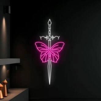 Add a Glow to Your Space: Butterfly And Sword Led Sign Animal Neon Light for Bars, Clubs, Home Decor, and Celebratory Events.