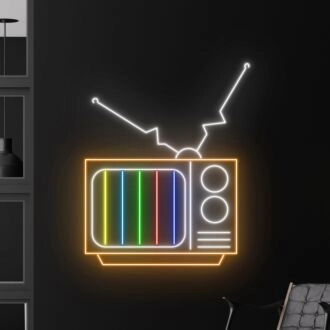 Hellen Sie Ihr Wohnzimmer, Ihre Bar oder Partyatmosphäre mit dem bunten Fernseher LED Neonzeichen Farbfernseher Neonlicht Heimdekoration auf.