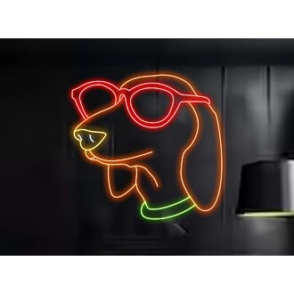 Verbessern Sie die Atmosphäre Ihres Zuhauses, Ihrer Bar oder Ihres Ladens mit dem coolen Dackel mit Brille LED-Neonschild.