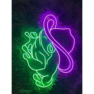 Beleben Sie Ihren Raum: Cowboy-Frosch-LED-Neonschild, perfekt für Wohndekoration, Bars und Partyatmosphäre.