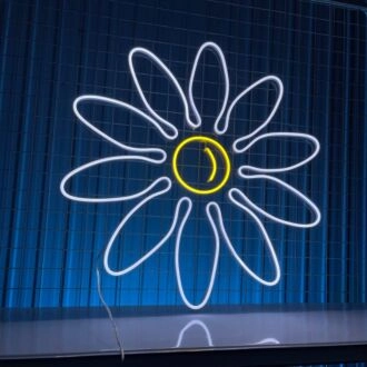 Hellen Sie Ihre Räume auf: Gänseblümchen LED Neon Schild Maßgeschneidertes Gänseblümchen Neonlicht Gänseblümchen LED Schild für Hochzeiten, Bars und Wohnkultur.