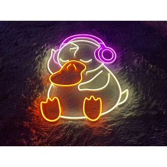 Add a Quirky Twist to Your Holidays: Duck Wearing Headphone Christmas Decor LED Neon Sign Perfect for Home, Office, and Festive Celebrations