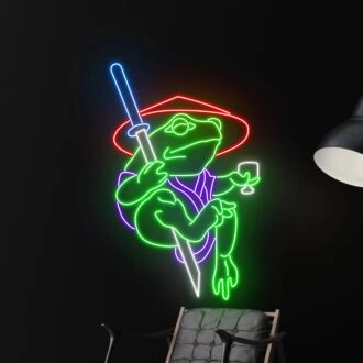 Erhellen Sie Ihren Raum mit Eleganz: Frosch mit Schwert LED-Neonschild, perfekt für Wohnkultur, Büroatmosphäre oder Themenveranstaltungen.