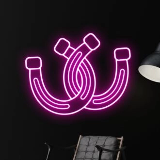 Erhellen Sie Ihre Reitveranstaltungen und -räume: Hufeisen LED-Neonschild Pferdefanclub Dekor Wandkunst für Hochzeiten, Partys, Zuhause und Büro.
