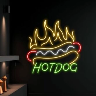 Enhance Your Fast Food Joint, Home Kitchen, or Party Ambiance with the Vibrant Hotdog Led Neon Sign Custom Hotdog Led Sign Hotdog Fast Food Restaurant Deco.