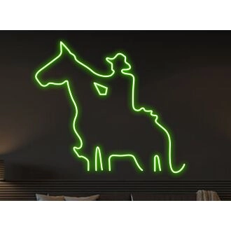 Fügen Sie Ihrem Raum einen Western-Touch hinzu: Howdy Cowboy reitendes Pferd LED-Neonschild perfekt für Wohndekoration, Bars und Themenpartys.