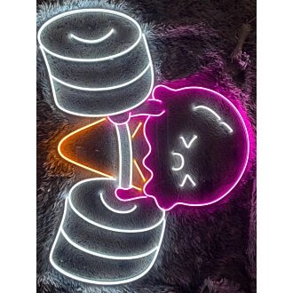 Bringen Sie frischen Wind in Ihr Zuhause, Ihr Fitnessstudio oder Ihre Eisdiele mit der verspielten Ice Cream Do Gym LED Neon Schild-Dekoration.