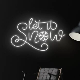 Brighten Your Christmas Season and Festivities: Let It Snow Led Neon Sign, Perfect for Holiday Home Decor, Office Celebrations, and Joyful Parties.