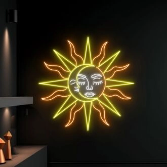 Mond- und Sonnen-LED-Neonschild Mond- und Sonnen-Neonlicht Mondliebhaber-LED-Schild