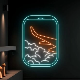 Flugzeugfensteransicht Wolken LED-Neonschild Benutzerdefinierte Ansicht Wolken LED-Schild
