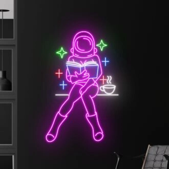 Sexy Mädchen Lesen Buch LED Neon Schild Buchliebhaber Dekor.