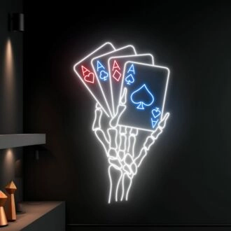 Skelett spielt Poker LED-Neonzeichen Poker Dekor