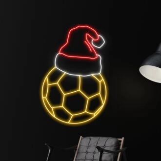 Fußball-Weihnachtsmütze LED-Neonschild