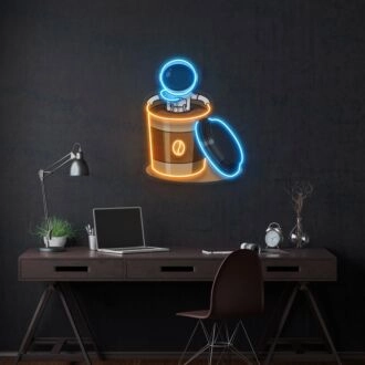 Astronaut Kaffee trinkende Tasse LED-UV-Neonzeichen Restaurant Wanddekoration