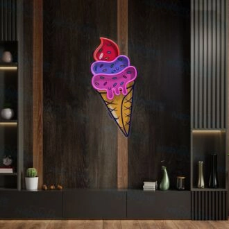 Eiscreme LED UV Neon Schild Neonicecream Laden Dekor.