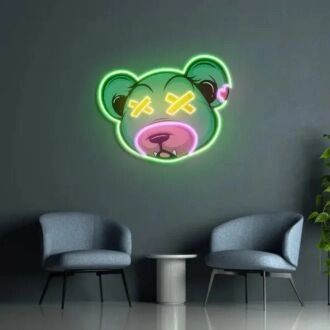 Tote-Bär-Cartoon UV-Licht Neonkunst und Installationsset