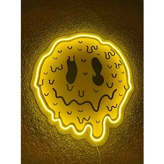 Psychedelisches Gesichts-Emoji UV-Bedruckte Neon-Kunst Ausdrucksstarke Beleuchtung