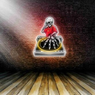 Schädel DJ UV-Licht Neon Kunst Erleuchte Deinen Raum