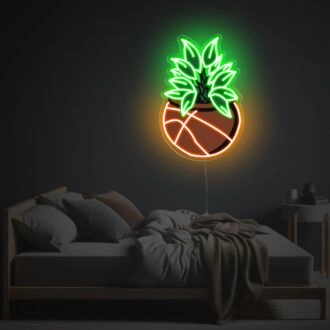 Basketball Pflanze LED Neon Acrylkunstwerk