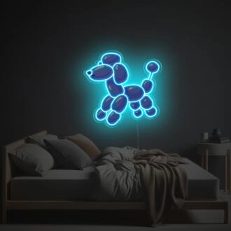 Blauer kleiner hundeförmiger Ballon LED Neon Acrylkunstwerk