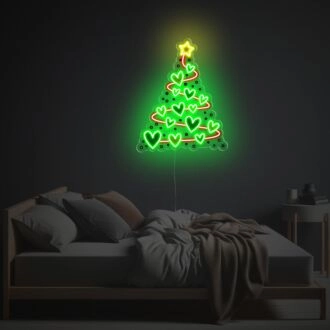 Weihnachtsherzbaum LED Neon Acrylkunstwerk