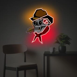 Cowboy-Schädel-Mann LED Neon Acrylkunstwerk