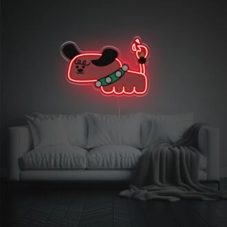 Süße Roter Hund LED Neon Acryl Kunstwerk