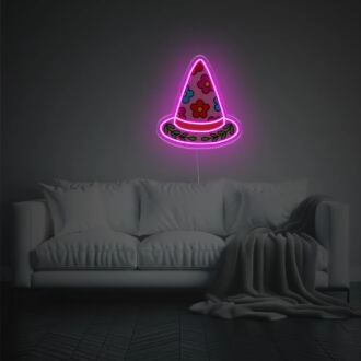 Flowerful Witch Hat LED Neon Acrylic Artwork