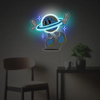 Fliegender Erdenmann LED Neon Acrylkunstwerk