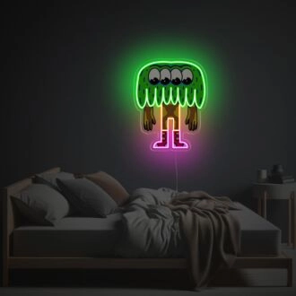 Vieräugiger Grüner Kerl LED Neon Acrylkunstwerk