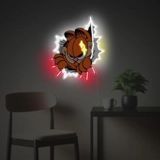 Garfield bricht durch die Wand LED-Neon-Acrylkunst