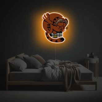 Garfield Eingewickelter Schädel LED Neon Acrylkunstwerk