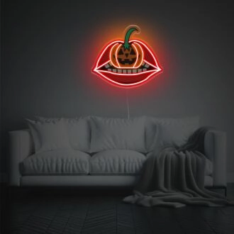 Halloween Kürbis-mit-Mund LED Neon Acrylkunstwerk