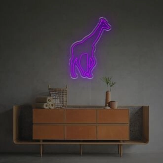 LED-Neonschild mit Giraffenlinienzeichnung