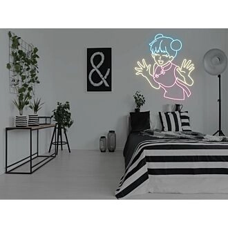 Anime Laughing Girl Neon Sign