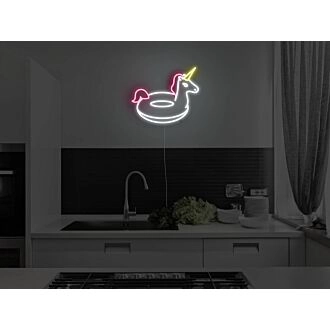 Einhorn-Pool-Flamingo-Neonschild