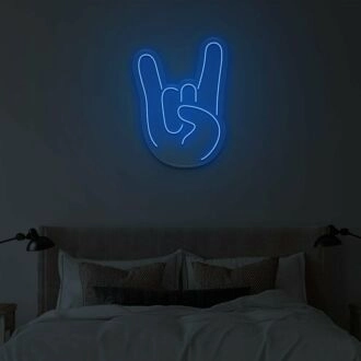 Rock-Hand-LED-Schild