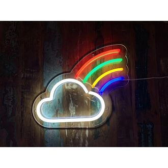 Little Cloud And Rainbow Neon Sign