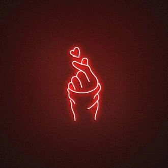 Korea Liebe Geste Neonzeichen