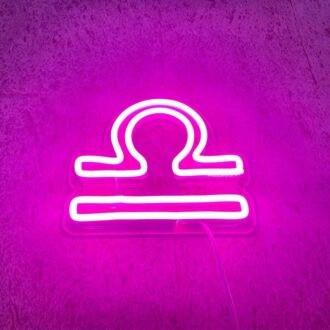 Neonschild des Sternzeichens Waage