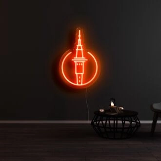 Neonschild des Wahrzeichens der Stadt Auckland.