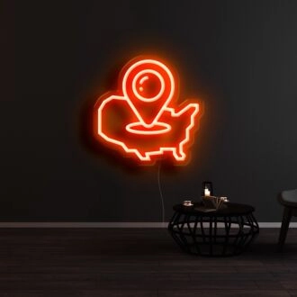 Mexiko Kartenmarkierung Neonschild