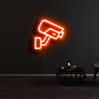 Überwachungskamera Neonschild