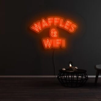 Waffles And Wifi Neon Sign